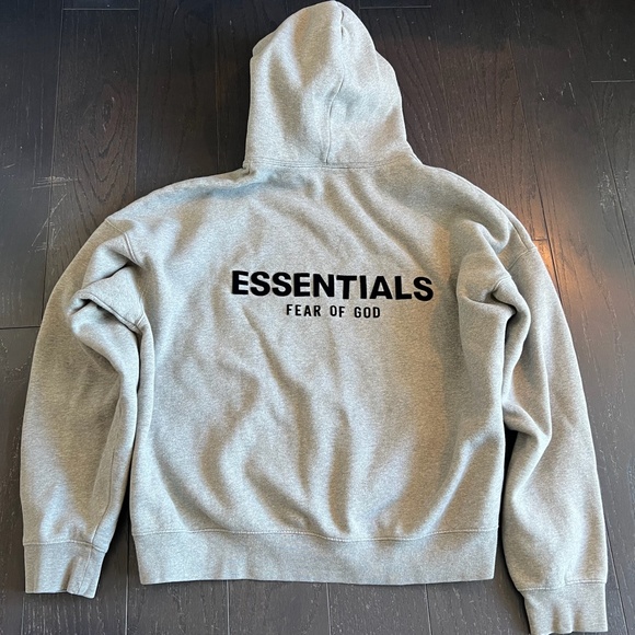 Essentials Fear Of God Unisex Sweatshirt Hoodie 3D Logo GREY LARGE RN090233 - Picture 9 of 10